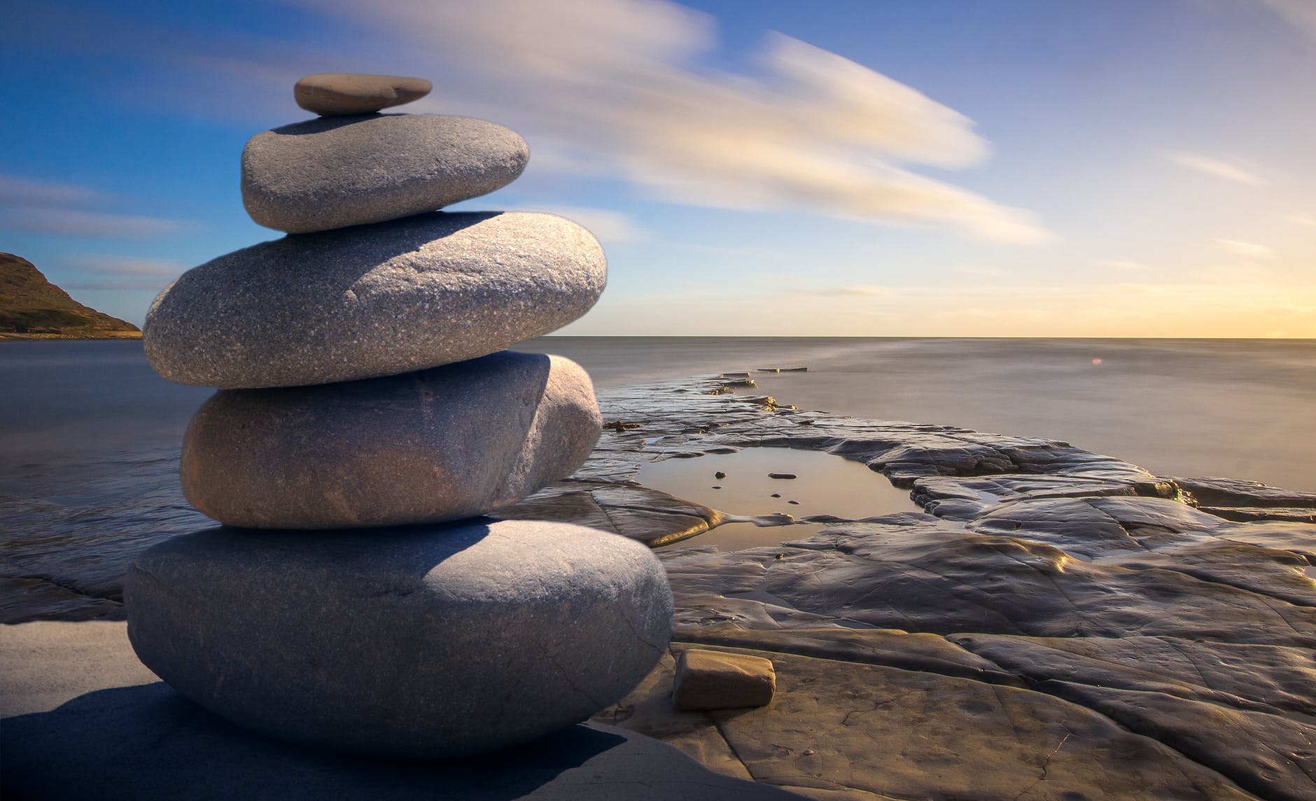 Rock pile on a beach