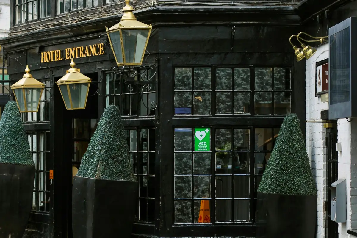 Locations - the front entrance of an iconic hotel in Reading